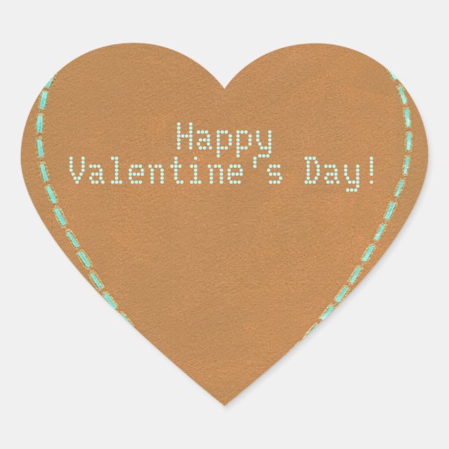 Computer Nerd Geek Happy Valentines Day Heart Sticker (Front)