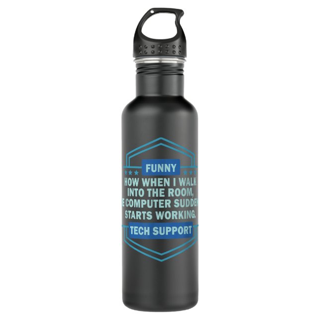 Computer Nerd Geek Techie - Helpdesk Hotline Tech  710 Ml Water Bottle (Front)