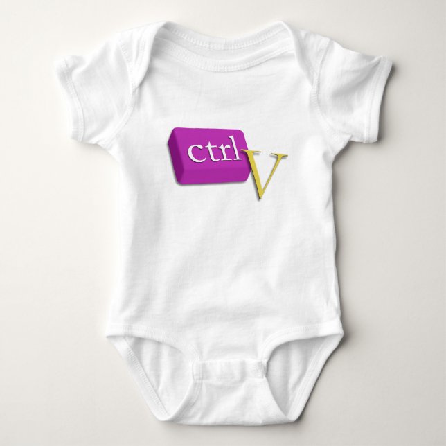 Computer Nerd Twin Baby 2 of 2 (ctrl V) Onsies Bodysuit (Front)