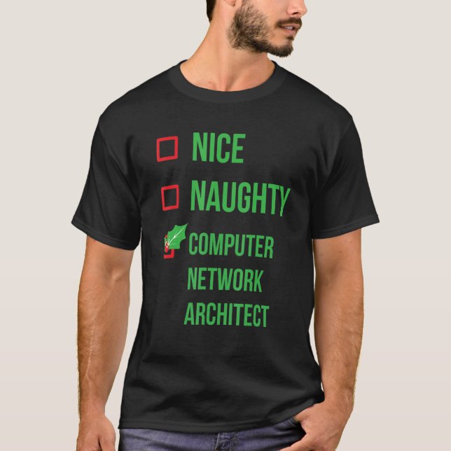 Computer Network Architect Funny Pajama Christmas T-Shirt (Front)
