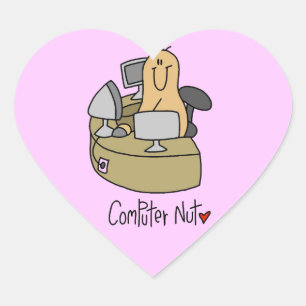 Computer Nut T-shirts and Gifts Heart Sticker