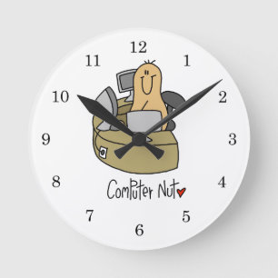 Computer Nut T-shirts and Gifts Round Clock