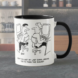 Computer Operator Emails Requesting Sugar Mug