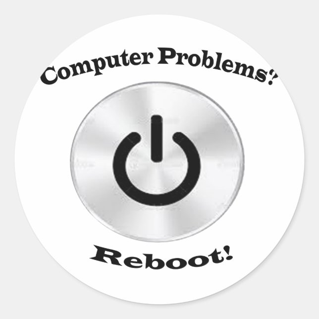 Computer Problems Black Letters Classic Round Sticker (Front)