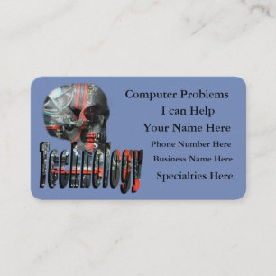 Computer Problems Blue Logo Business Cards