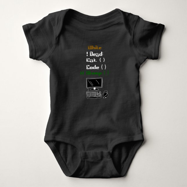 Computer Programmer and Developer Baby Bodysuit (Front)