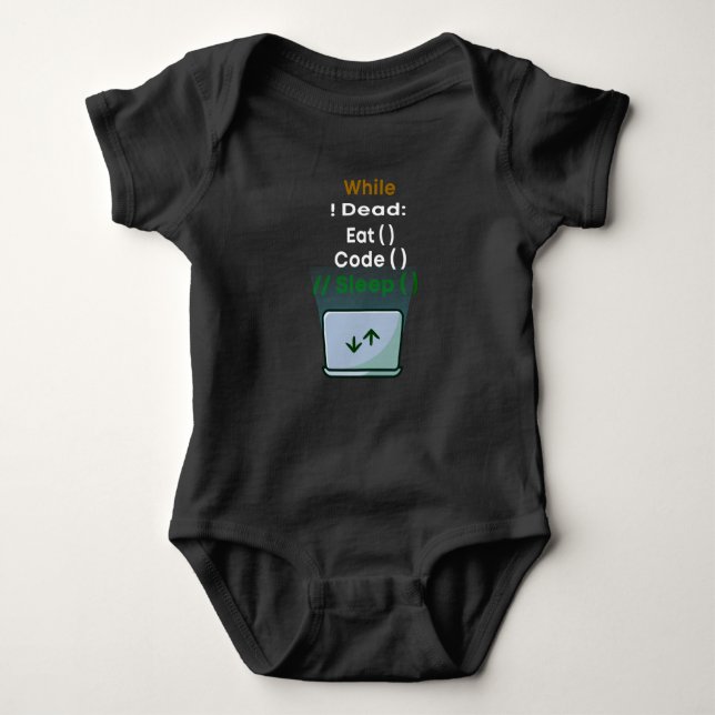 Computer Programmer and Developer Baby Bodysuit (Front)