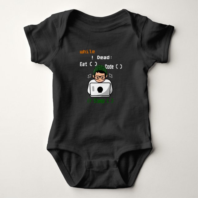 Computer Programmer and Developer Baby Bodysuit (Front)