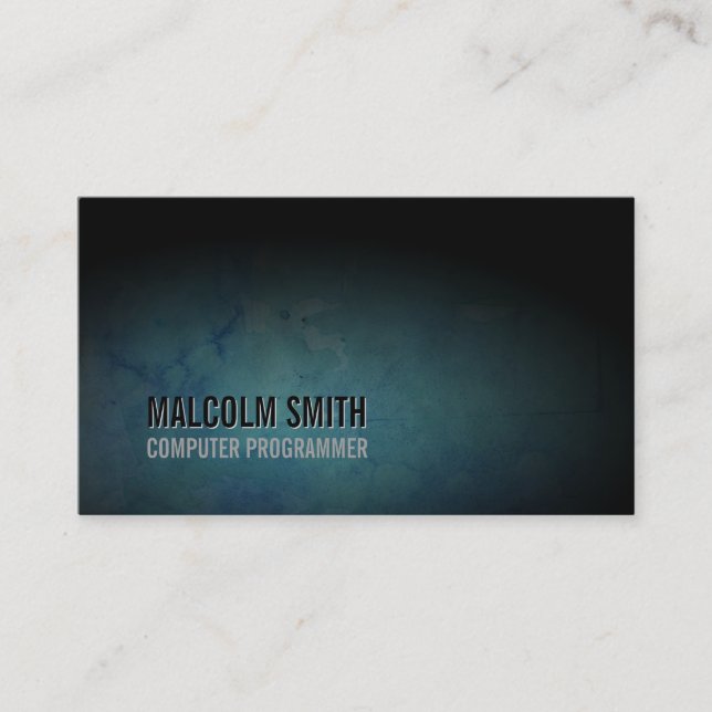 Computer Programmer Business Card Dark Grunge (Front)