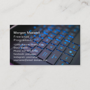 Computer Programmer Business Card Light Circuits