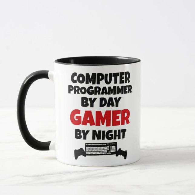 Computer Programmer by Day Gamer by Night Mug (Left)