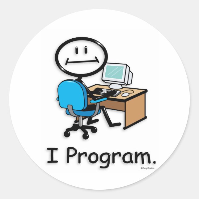 Computer Programmer Classic Round Sticker (Front)