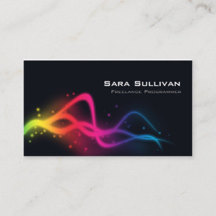 Computer Programmer Colourful Light Glow Business Card
