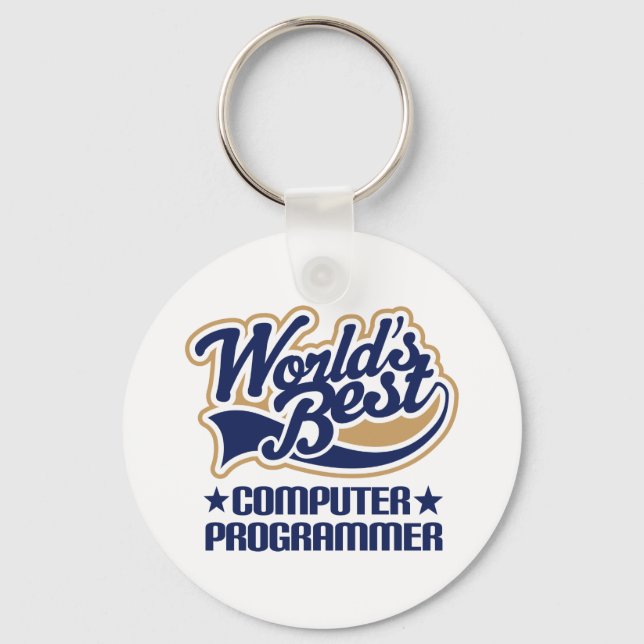 Computer Programmer Gift Key Ring (Front)