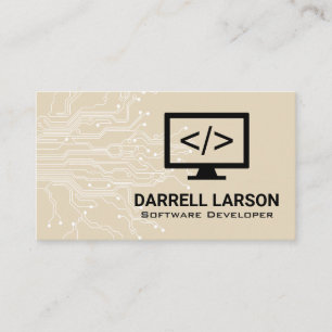 Computer Programmer Icon   Circuit Board Business Card