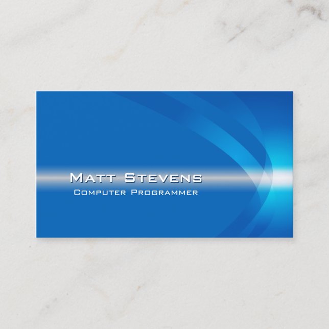 Computer Programmer InternetTechnical Light Stream Business Card (Front)