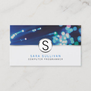 Computer Programmer IT Skills Fibre Optic Lights Business Card