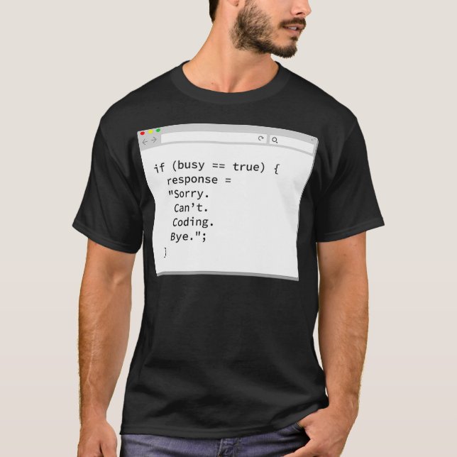 Computer programmercoder developer SORRY CANT CODI T-Shirt (Front)