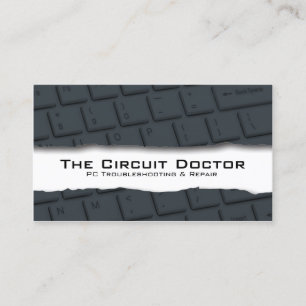 Computer Repair Business Card Keyboard Tearaway