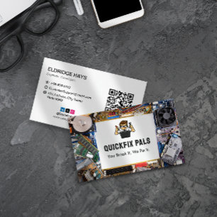 Computer Repair Business   Sparepart White Business Card
