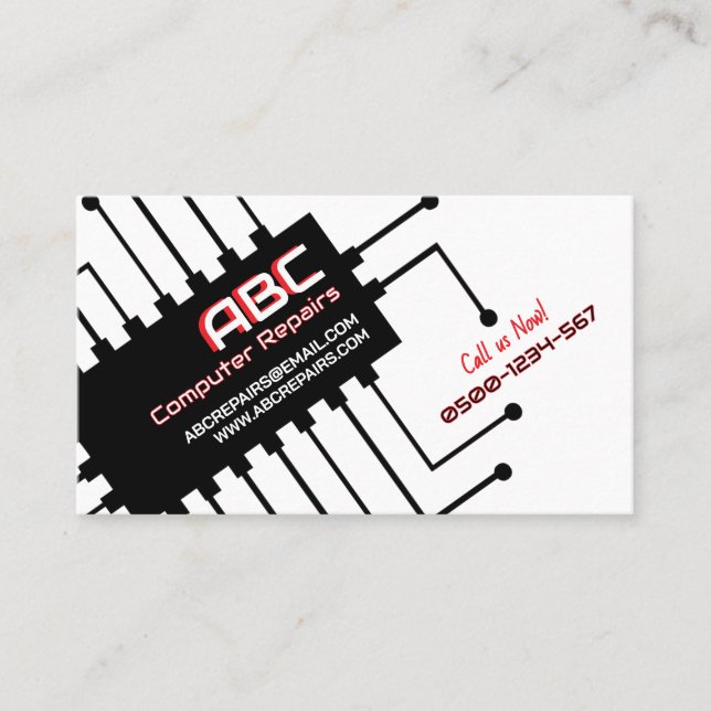 Computer Repair / Electrician Business Card (Front)