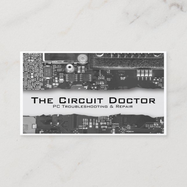 Computer Repair Electronic Circuits Business Card (Front)