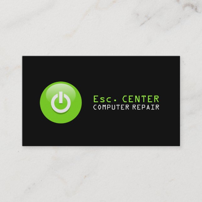 Computer Repair, PC Geek Centre Business Card (Front)