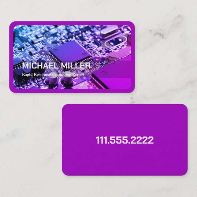 Computer Repair Tech Company Business Card (Front/Back)