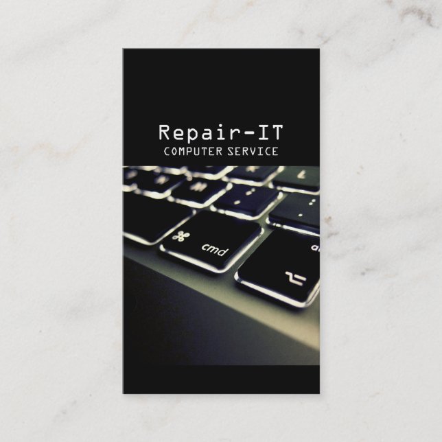 Computer Repair,Technician, Laptop, Business Card (Front)