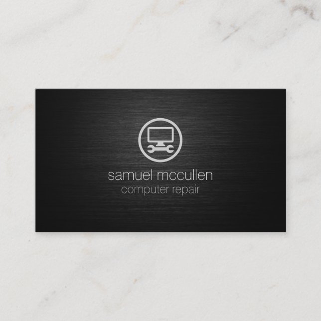 Computer Repair Technology Icon Business Card (Front)