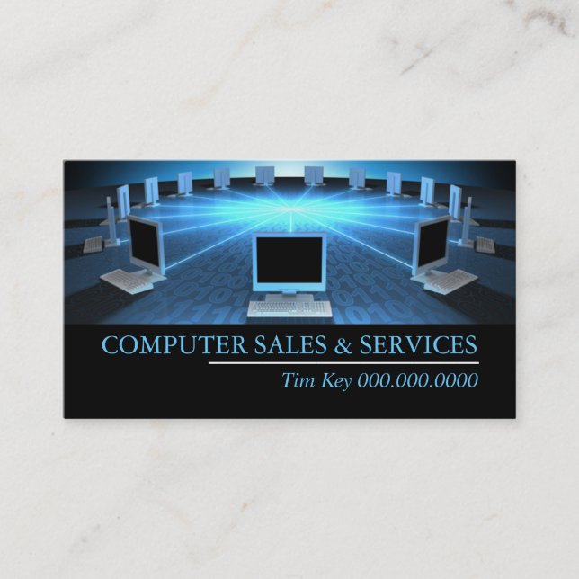 Computer Sales Repair Tech Laptop Business Cards (Front)