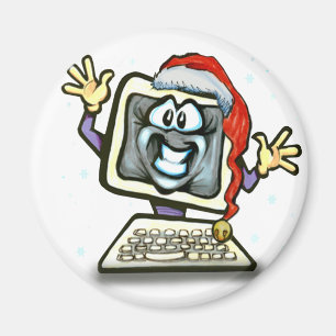 Computer Santa Magnet