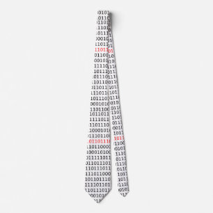 Computer Science Binary (Black and Red) Tie