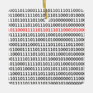 Computer Science Binary Code Black Red Christmas Ceramic Ornament