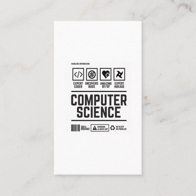 computer science business card (Front)
