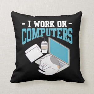 Computer Science Cat Gaming Nerd Kitten Programmer Cushion