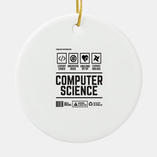 computer science ceramic ornament (Front)