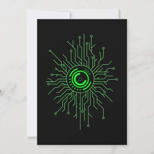Computer Science Circuit Board Electrician Invitation (Front)