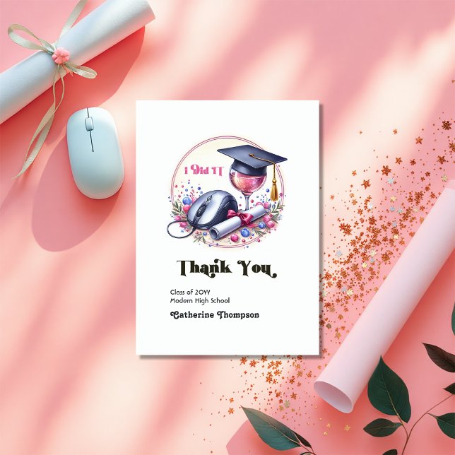 Computer Science & Information Technology Graduate Thank You Card (Computer Science & Information Technology Graduate Thank You Card)