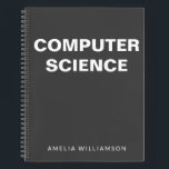 Computer Science Personalised School Black Graph Notebook<br><div class="desc">Computer Science | Personalised School Graph Paper Black and White Notebook</div>