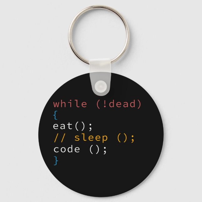 Computer Science Python Programmer Eat Code Sleep Key Ring (Front)