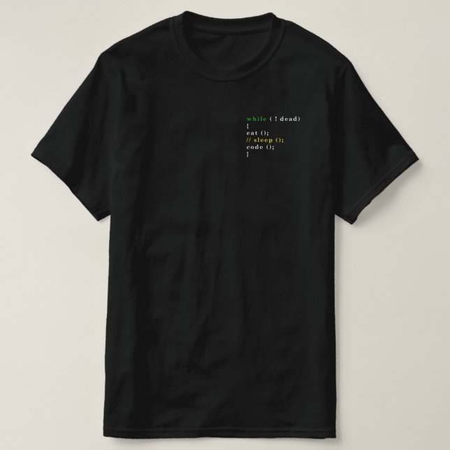 Computer Science Python Programmer Eat Code Sleep T-Shirt (Design Front)