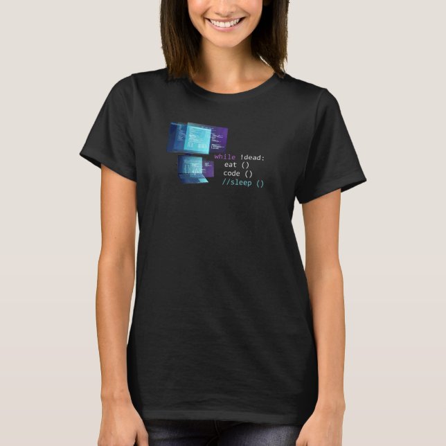 Computer Science Python Programmer Eat Code Sleep  T-Shirt (Front)