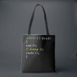 Computer Science Python Programmer Eat Code Sleep Tote Bag<br><div class="desc">Know someone who would love this tee? Buy it for them as a gift. Perfect to be worn at hackathons,  at a software development job,  or at a home office.</div>