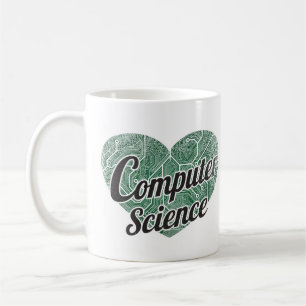 Computer Science Retro Heart Blackboard Love Coffee Mug