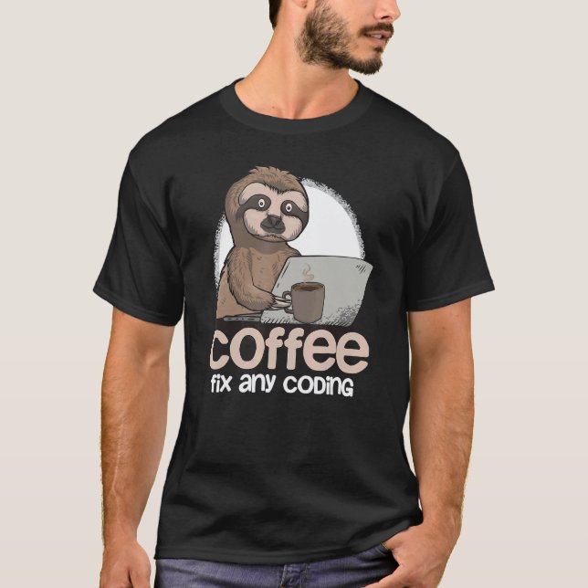 Computer Science Sloth Programmer Coding Gift For  T-Shirt (Front)