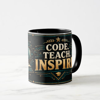 Computer Science Teacher Mug, Code Teach Inspire Mug