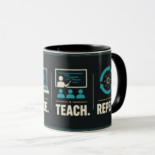 Computer Science Teacher Mug Eat Code Teach Repeat