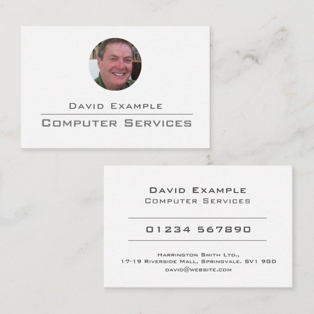Computer Services with Photo of Holder Business Card (Front/Back)