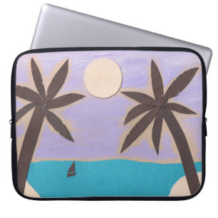 Computer Sleeve with Palm Beach Scene